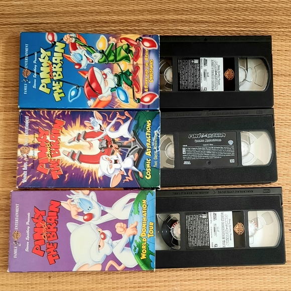 Pinky And The Brain- Christmas, Cosmic Attractions, World Domination Tour- VHS - Picture 6 of 8